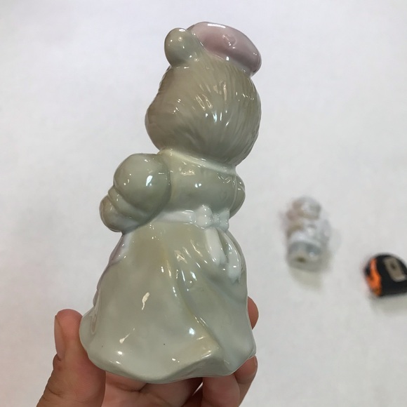 Teddy Bear heart salt and pepper shakers cook and chef couple vintage ceramic - Picture 6 of 12